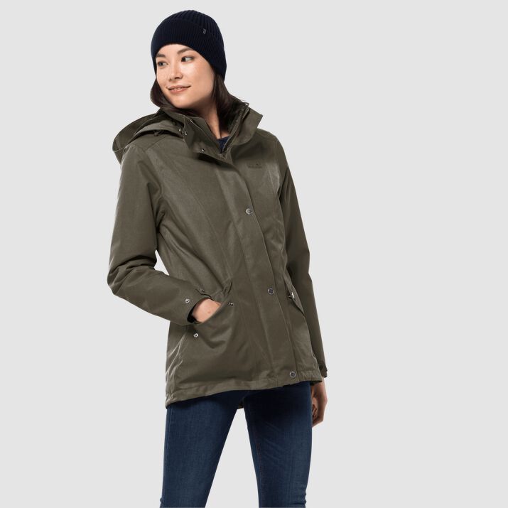 Jack Wolfskin Womens Park Avenue Winter Jacket Deep Green 146529CRJ